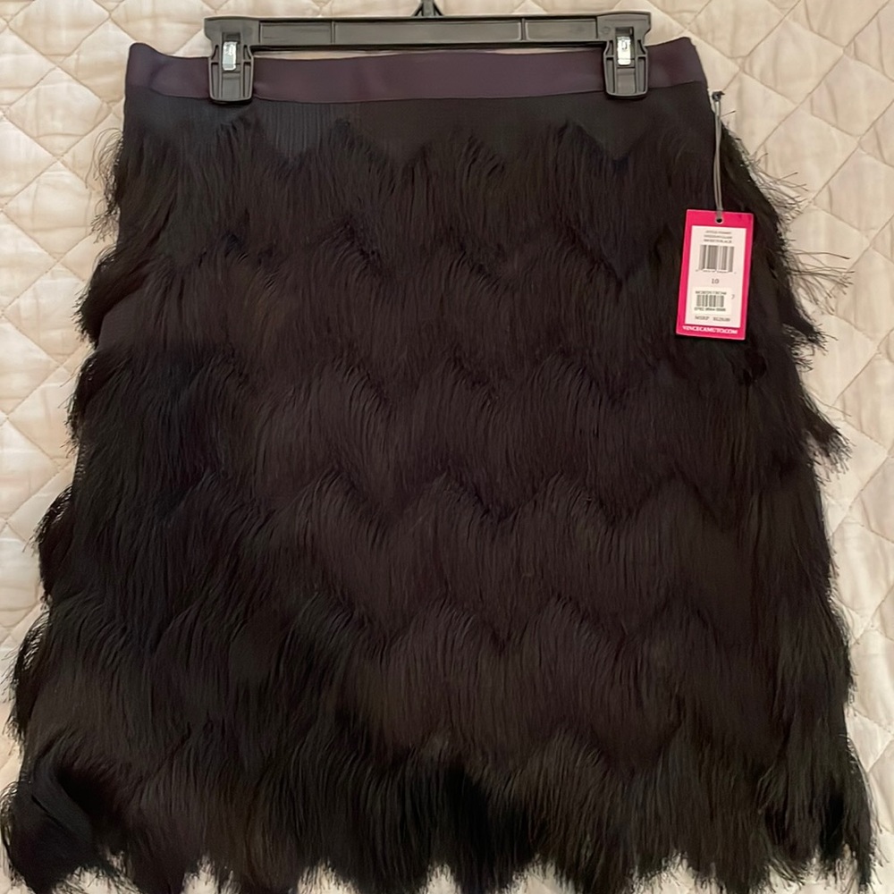 Vince Camuto Fringed Black Skirt